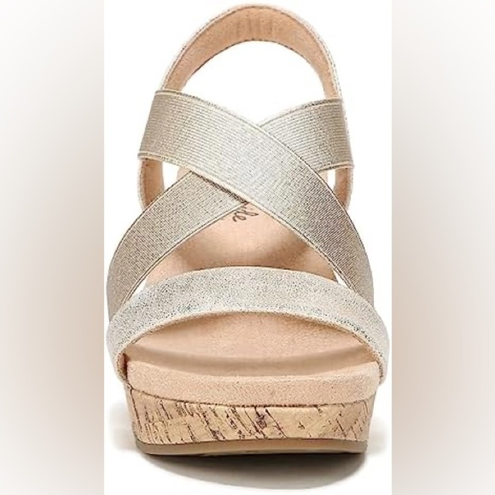 LIFE STRIDE Soft System Gold Shimmer Sandals - Picture 10 of 14